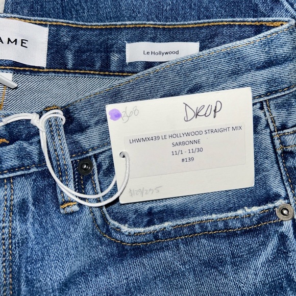 🆕 NWT Frame Denim | Le Hollywood Straight Mix Sarbonne | Size 26 - Picture 7 of 16